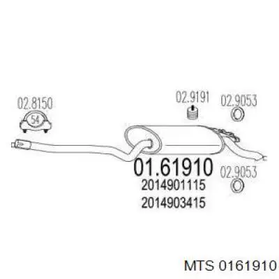 2014903415 Mercedes Silenciador, parte traseira