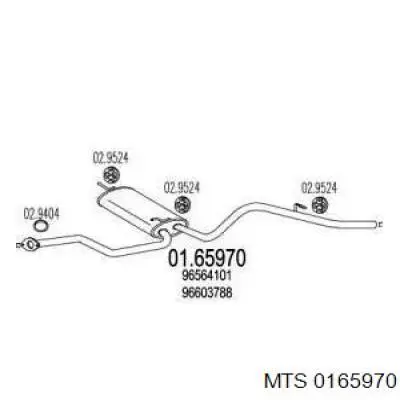 0165970 MTS Silenciador, parte traseira
