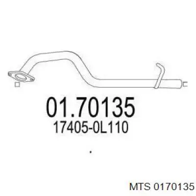 174050L111 Toyota Cano derivado do silenciador desde a parte média até a traseira