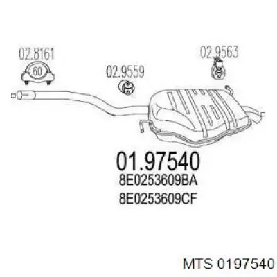 Compre 8E0253609CF VAG Silenciador, parte traseira