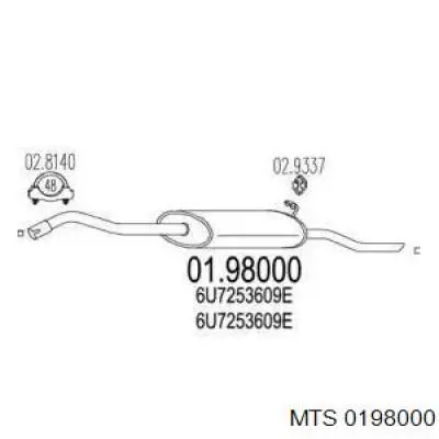 Compre 6U7253609E VAG Silenciador, parte traseira