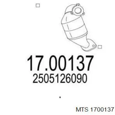 Convertidor - catalisador Toyota 2505126090 preço, a partir de 522,09 USD