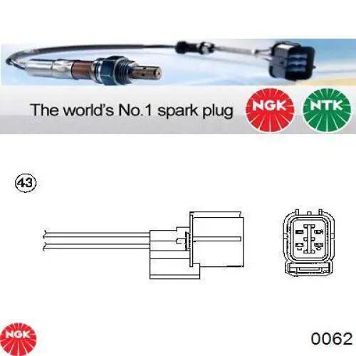 Sonda lambda, sensor de oxigênio até o catalisador NGK 0062 preço, a partir de 98,66 USD