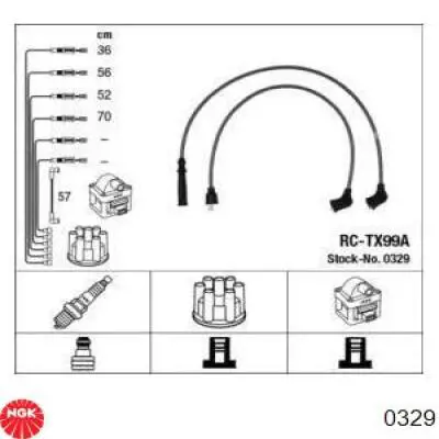 0329 NGK Fios de alta voltagem, kit