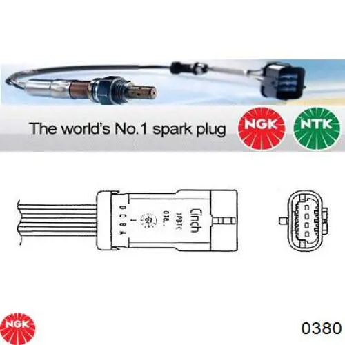 Sonda lambda, sensor de oxigênio depois de catalisador NGK 0380 preço, a partir de 44,69 USD