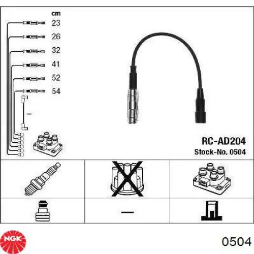Fios de alta voltagem, kit NGK 0504 preço, a partir de 61,86 USD