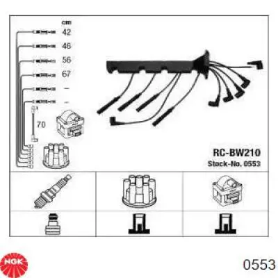 Compre 0553 NGK Fios de alta voltagem, kit