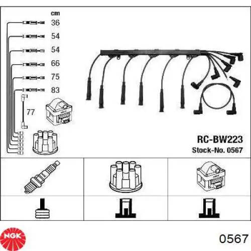 Fios de alta voltagem, kit NGK 0567 preço, a partir de 72,52 USD