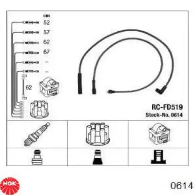 Fios de alta voltagem, kit NGK 614 preço, a partir de 93,99 USD