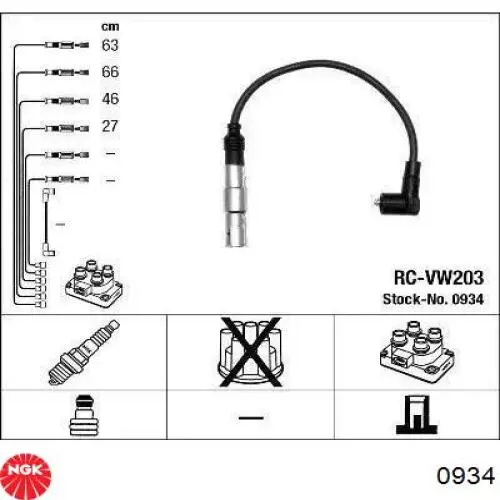 Fios de alta voltagem, kit NGK 0934 preço, a partir de 60,25 USD