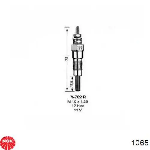 Y702R NGK Vela de incandescência