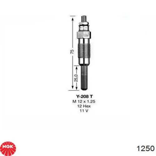 Vela de incandescência NGK 1250 preço, a partir de 19,36 USD