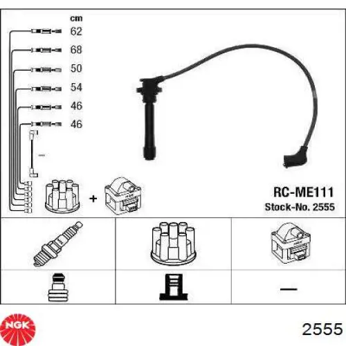 Fios de alta voltagem, kit NGK 2555 preço, a partir de 75,58 USD