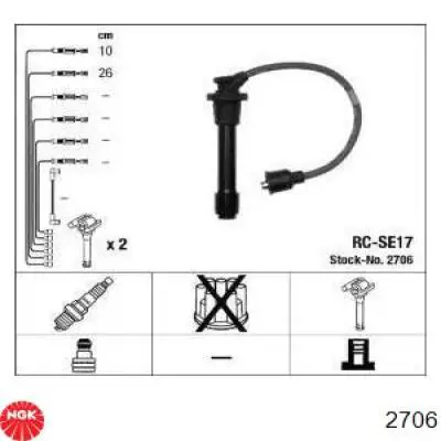 Fios de alta voltagem, kit NGK 2706 preço, a partir de 18,97 USD