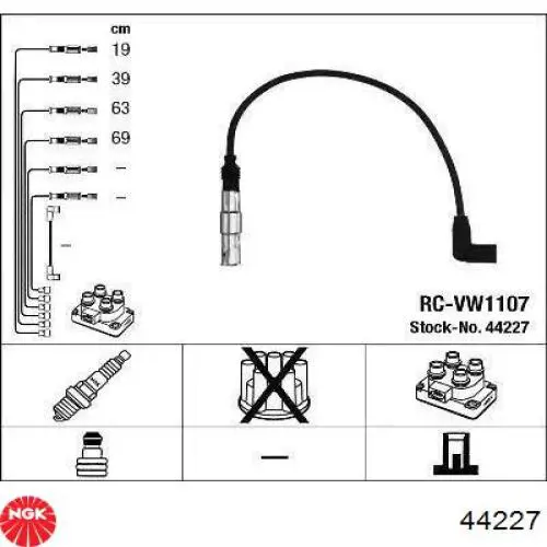 Fios de alta voltagem, kit NGK 44227 preço, a partir de 50,26 USD