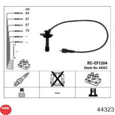 44323 NGK Fios de alta voltagem, kit