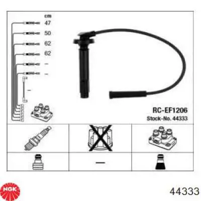 Compre 44333 NGK Fios de alta voltagem, kit