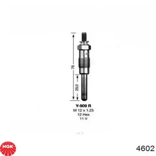 4602 NGK Vela de incandescência
