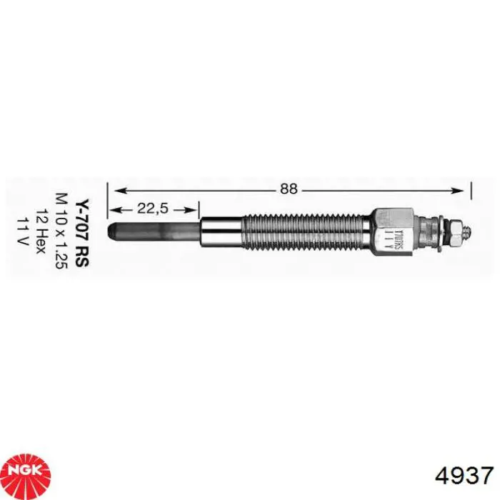 4937 NGK Vela de incandescência