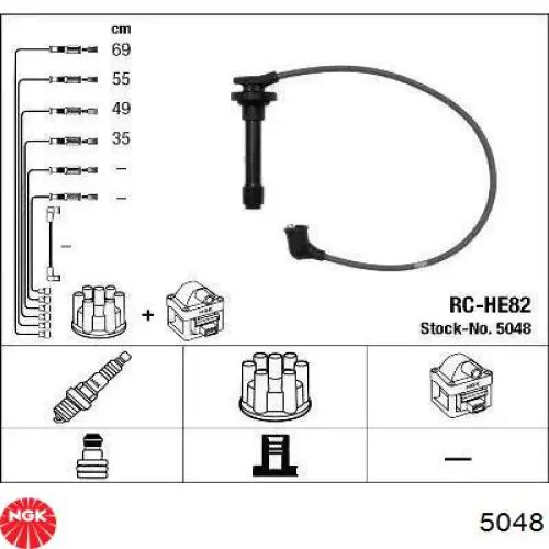 Fios de alta voltagem, kit NGK 5048 preço, a partir de 43,85 USD