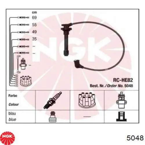Compre 5048 NGK Fios de alta voltagem, kit