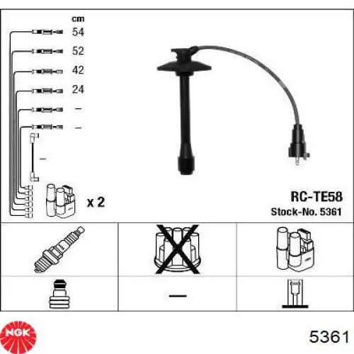 Compre 5361 NGK Fios de alta voltagem, kit