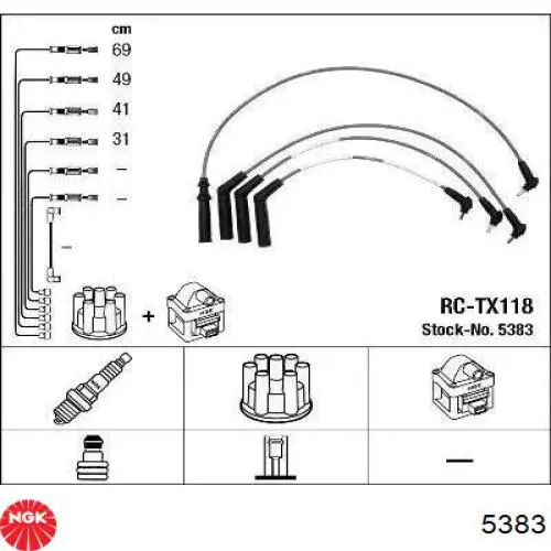 Fios de alta voltagem, kit NGK 5383 preço, a partir de 37,64 USD