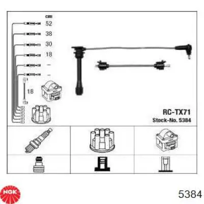 Fios de alta voltagem, kit NGK 5384 preço, a partir de 46,19 USD