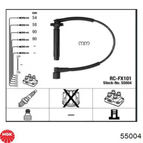 Compre 55004 NGK Fios de alta voltagem, kit