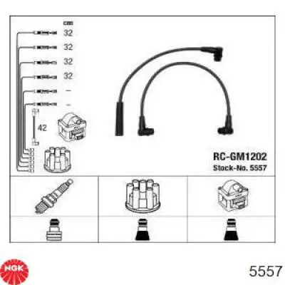 Fios de alta voltagem, kit NGK 5557 preço, a partir de 24,49 USD