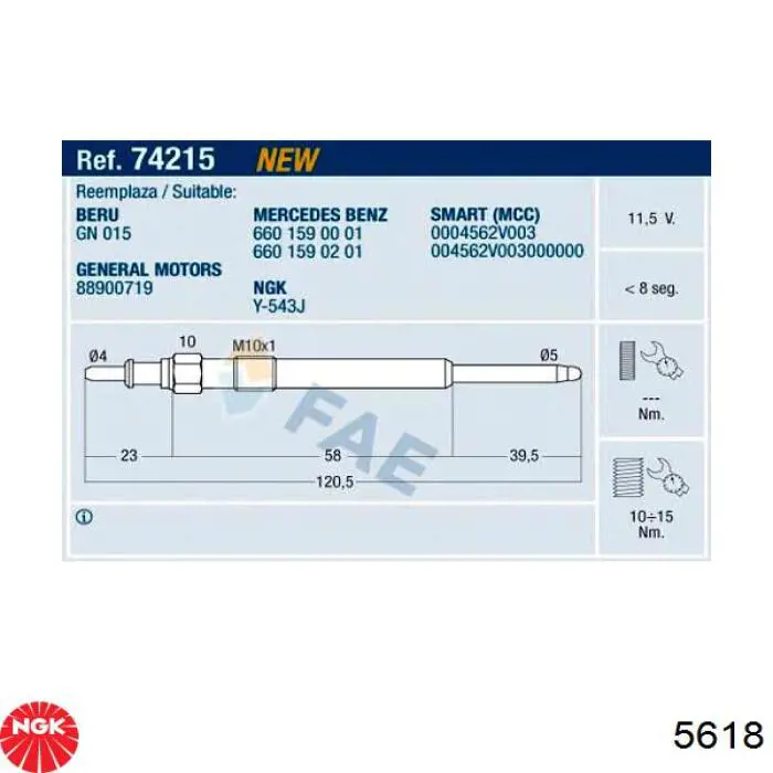 Vela de incandescência NGK 5618 preço, a partir de 12,76 USD