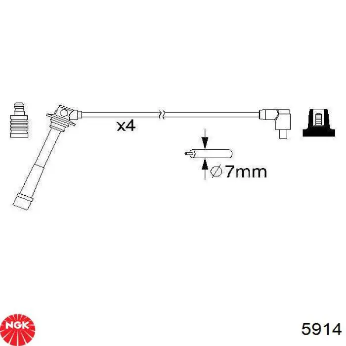 Fios de alta voltagem, kit NGK 5914 preço, a partir de 45,75 USD