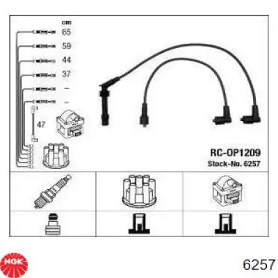 Fios de alta voltagem, kit NGK 6257 preço, a partir de 35,59 USD