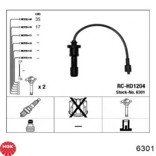 Fios de alta voltagem, kit NGK 6301 preço, a partir de 21,06 USD