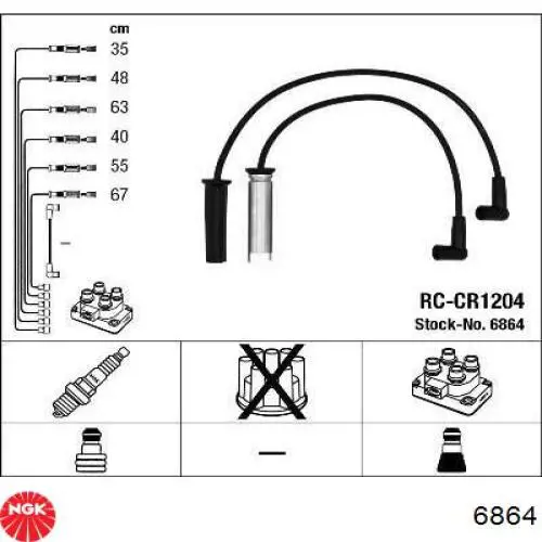 Fios de alta voltagem, kit NGK 6864 preço, a partir de 49,76 USD