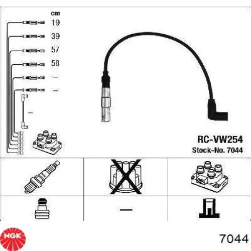 Compre 7044 NGK Fios de alta voltagem, kit