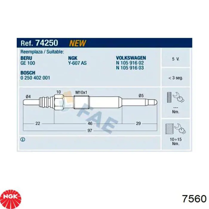 Compre 7560 NGK Vela de incandescência
