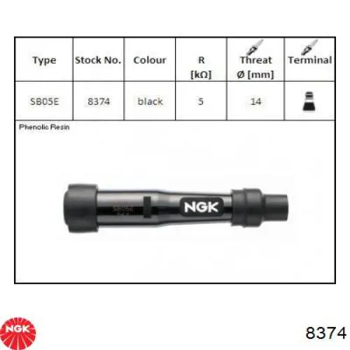 8374 NGK Ponta da vela de ignição