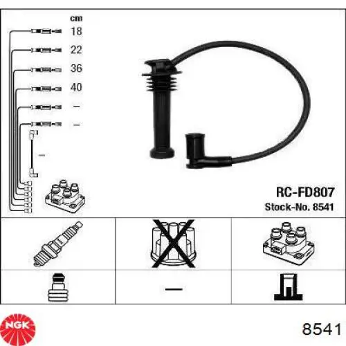Fios de alta voltagem, kit NGK 8541 preço, a partir de 27,94 USD