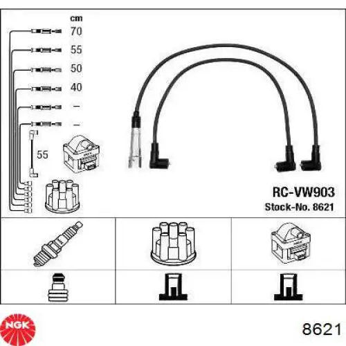 Fios de alta voltagem, kit NGK 8621 preço, a partir de 53,97 USD