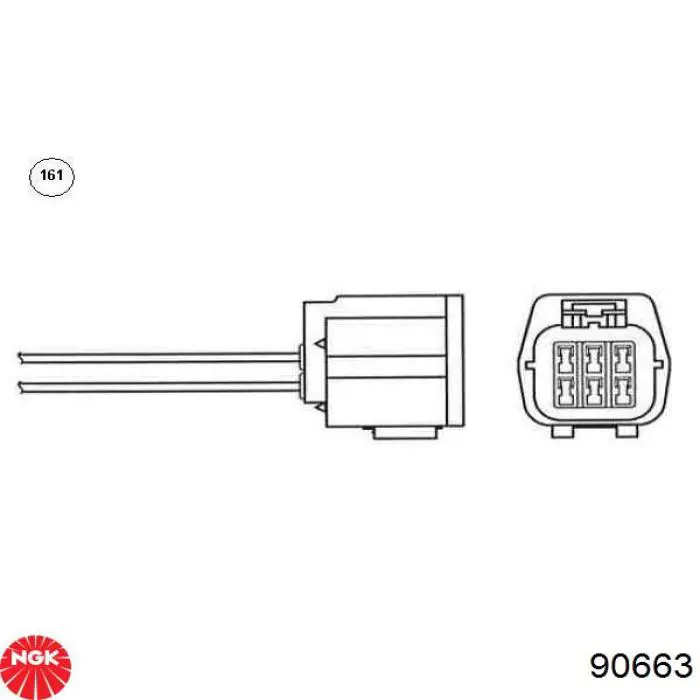 90663 NGK Sonda lambda, sensor de oxigênio até o catalisador