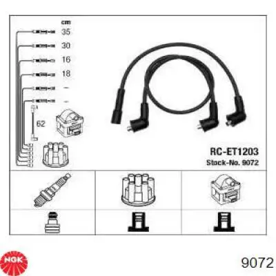 Compre 9072 NGK Fios de alta voltagem, kit