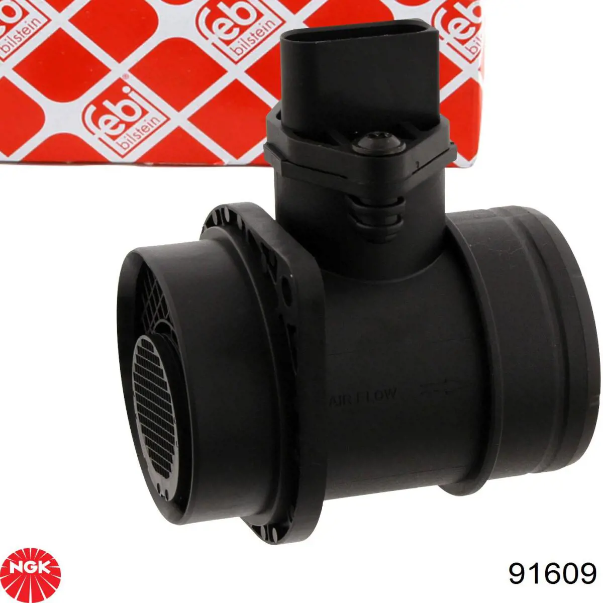 Sensor de fluxo (consumo) de ar, medidor de consumo M.A.F. - (Mass Airflow) 91609 NGK