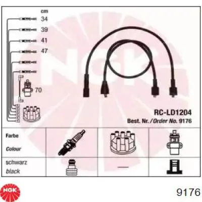 Fios de alta voltagem, kit NGK 9176 preço, a partir de 42,12 USD
