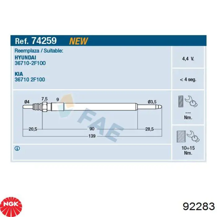 Compre 92283 NGK Vela de incandescência