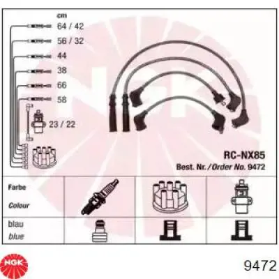 Compre 9472 NGK Fios de alta voltagem, kit