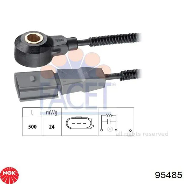 96260 NGK Sonda lambda, sensor direito de oxigênio até o catalisador