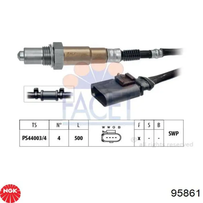 95861 NGK Sonda lambda, sensor esquerdo de oxigênio depois de catalisador