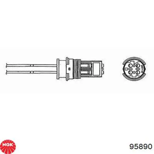95890 NGK Sonda lambda, sensor esquerdo de oxigênio até o catalisador
