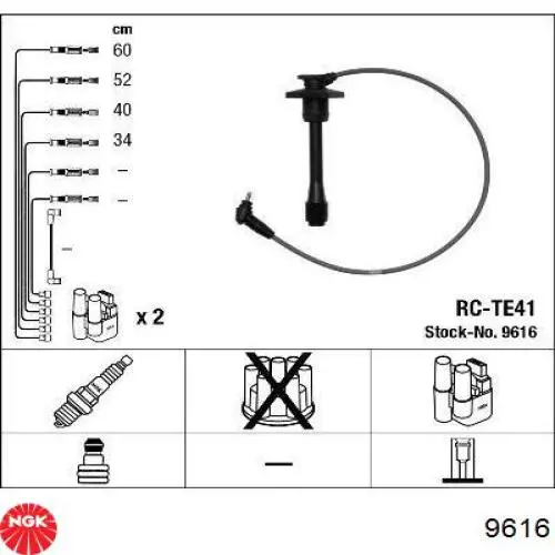 Fios de alta voltagem, kit NGK 9616 preço, a partir de 46,85 USD